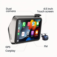 Caméra embarquée A6 WiFi avec écran 4,5 pouces, Carplay, double caméra avant et arrière 2K 1080P, DVR, vue de recul, enregistrement en boucle, verrouillage de fichier