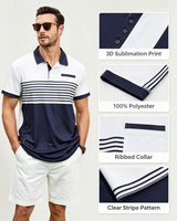 Nouvelle Arrivée 2026 – Chemise Homme Imprimée Rayée Patchwork 100% Polyester Respirante Manches Courtes Décontractée Golf OEM ODM Logo Personnalisé