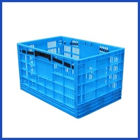 Caisse en plastique pliable à mailles ventilées de grande taille et résistante, pour le stockage des fruits et légumes. Caisse pliable empilable de qualité supérieure