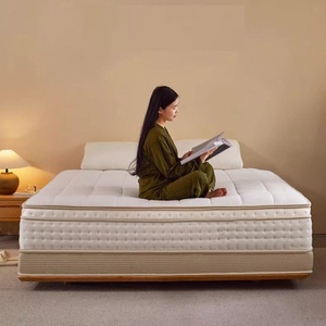 Kraliçe kral hibrid ortopedik jel bellek köpük cep bahar soğutma yatak peluş yün kumaş yatak odası ev mobilya - Product Image 1