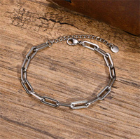 ONLY U Men Bracelet chaîne en argent Box Twist Curb Rope Snake Paperclip Bracelet