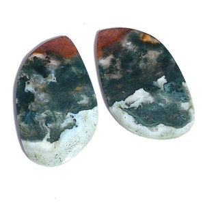 Jaspe Oceánico 45x25mm, Piedra Preciosa con Corte Facetado, Cabujón de Fantasía, Jaspe Natural Semiprecioso, Lote de Piedras Preciosas Sueltas para Joyería de Diseño - Product Image 1
