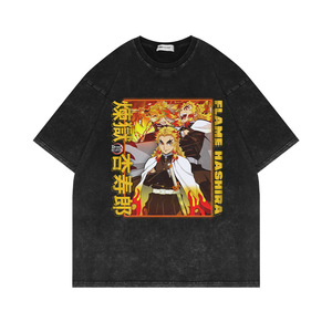 280g Heavy Cotton t <strong>Shirt</strong> Washed Tshirts Oversize Black Half-sleeved Top Vintage t <strong>Shirt</strong> Anime <strong>Chainsaw</strong> <strong>Man</strong> American T-<strong>shirt</strong> - Product Image 2