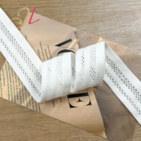Bande élastique creuse en polyamide noir et blanc de 30 mm, 3 rangées, maille respirante, écologique, professionnelle pour sous-vêtements