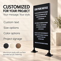 Panneau de signalisation autoportant en aluminium sur mesure pour parking, avec lettres en acrylique surélevées, pour centre commercial