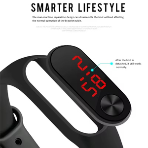 นาฬิกาดิจิตอล LED สำหรับผู้ชาย ผู้หญิง แฟชั่นลำลอง สปอร์ต สายรัดข้อมือสำหรับเด็กผู้หญิง เด็กผู้ชาย นาฬิกาอิเล็กทรอนิกส์ สายซิลิโคน นาฬิกาข้อมือสำหรับเด็ก - Product Image 4