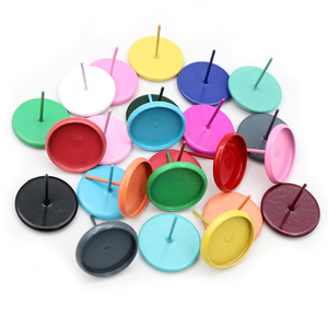 <span class=keywords><strong>Boucles</strong></span> <span class=keywords><strong>d</strong></span>'<span class=keywords><strong>oreilles</strong></span> en acier inoxydable avec <span class=keywords><strong>cabochon</strong></span>,lunette ronde et plate,base de plateau vierge <span class=keywords><strong>pour</strong></span> la fabrication de bijoux - Product Image 1
