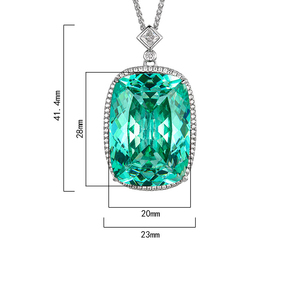 Pendentif <span class=keywords><strong>émeraude</strong></span> haut de gamme de luxe incrusté de Zircon étincelant Collier de Zircon vert de luxe - Product Image 3