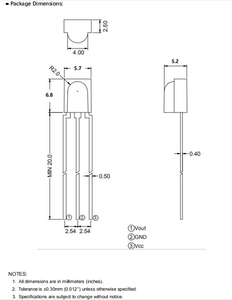 Nuevo receptor LED infrarrojo embalaje de plástico integrado receptor de <span class=keywords><strong>control</strong></span> remoto infrarrojo universal diodo receptor infrarrojo - Product Image 4