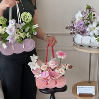 R90 vente en gros de luxe Creative Art Vase pour fleuriste cadeau et décoration de la maison Ins Style céramique sac à main panier de fleurs