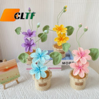 CLTF Handgefertigte Häkel-Sonnenblume im Topf, Häkel-Mohnblume im Topf, Häkelblume, Muttertags- und Abschlussgeschenk