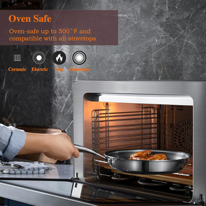 High Quality Triply Stainless Steel Ceramic Nonstick Saute <b>Pan</b> Honeycomb Design Glass Cover 4-5L Capacity <b>Induction</b> Ready Bottom - Product Image 4