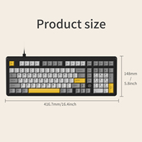 Ajazz AK980 Keyboard Mekanik Gaming USB Berkabel dengan Lampu Latar RGB, Layout 98%, Struktur Gasket untuk Permainan PC