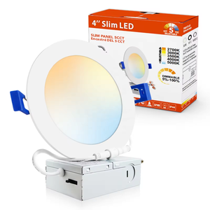 <span class=keywords><strong>Precio</strong></span> de fábrica: <span class=keywords><strong>Downlight</strong></span> <span class=keywords><strong>LED</strong></span> empotrable sin marco de 6 pulgadas y 12W, 5CCT seleccionables, luces de disco herméticas ETL IC - Product Image 1
