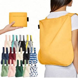 Wholesale Eco-Friendly Large Cotton Canvas Folding Travel <b>Backpack</b> Custom Printed Logo Shopping Tote Bag New Shopping Bags - Product Image 2