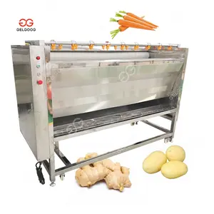 Stainless Steel Vegetable And Fruit Brush Washing Machine For High Quality|Brush Roller Vegetable Washer & Peeler Machine