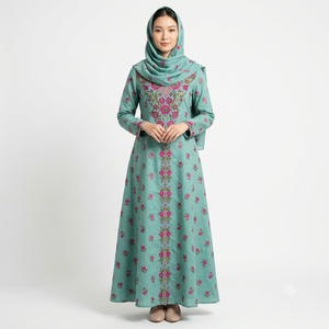 Vestido indio de algodón puro y suave Mukhawar con Dupatta para mujeres árabes con 4 yardas de longitud - Product Image 4