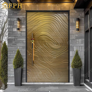 Sécurité de luxe en <span class=keywords><strong>bois</strong></span> Patten Design Villa abrite une <span class=keywords><strong>porte</strong></span> pivotante d'entrée en aluminium moderne avec <span class=keywords><strong>serrure</strong></span> antivol - Product Image 5