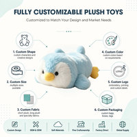 Boneka Penguin Biru Muda Personalisasi, Boneka Hewan Laut Lembut dan Menggemaskan, Ukuran dan Warna Sesuai Pesanan, OEM ODM, Sampel Cepat, Penjualan