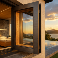 Ventana Exterior de Madera Revestida de Aluminio, Madera Hecha a Mano, Calidez, Carcasa de Aluminio de Grado Industrial, Doble Protección, Elegancia, Belleza