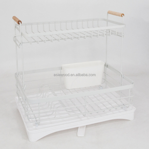 2 Tier cucina piatto rack in metallo piatto di essiccazione rack <span class=keywords><strong>da</strong></span> tavolo piatto di stoccaggio cremagliera (AWK108) - Product Image 4