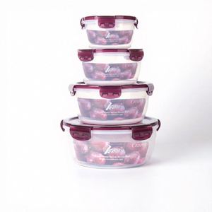 Oem Hot Sale <b>Kitchen</b> Utensils Plastic Crisper Set Bento Lunch <b>Box</b> Round Plastic Microwave Oven Refrigerator Food <b>Storage</b> Sealed - Product Image 1