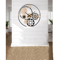 Horloge murale à engrenage mécanique 2022 Beite nouveau Design 65CM horloge murale en bois décorative pour la maison
