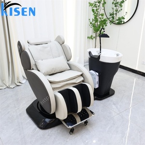 KISEN Comfortable Hair Salon Furniture Electric Multifunctional Wash Chair Massage Shampoo Bowl <b>Bed</b> Chair Head Spa <b>Bed</b> - Product Image 1