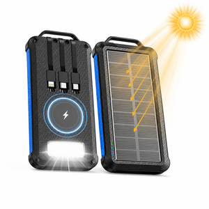 Banque d'alimentation <span class=keywords><strong>solaire</strong></span> magnétique sans fil, Power Bank de voyage avec lampe torche LED intégrée et câble intégré pour les aventures en plein air - Product Image 1