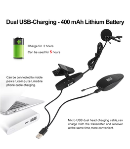 XTUGA KX621 UHF <span class=keywords><strong>Microphone</strong></span> à condensateur cardioïde sans fil Clip-on Réduction du bruit Portable pour Saxophone Trompettes Téléphones intelligents - Product Image 2