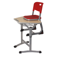 Chaise de bureau métallique collaborative de style moderne avec hauteur réglable, table d'étude pliable pour étudiants, plateau en bois, mobilier scolaire