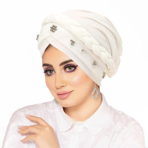 Nuovo Multi-colore perline per unghie intrecciato Hijab Cap da donna <span class=keywords><strong>musulmano</strong></span> foulard accessori all'ingrosso - Product Image 3