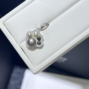 Colgante de Garra de Gato Mengmeng con Perla Mabe de Agua Salada de 3-8mm, Grado A, Engaste de Plata 925, Lindo, Unisex, para Uso Diario - Product Image 3