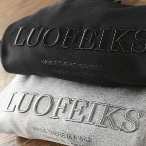 T-shirts en coton personnalisés brodés en 3D pour hommes, vente en gros, avec logo personnalisé, T-shirt épais 100 % coton pour hommes - Product Image 2