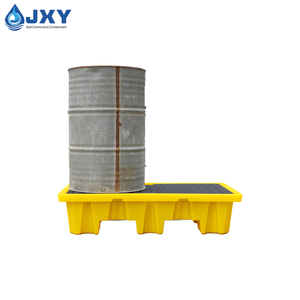 Pallet di Contenimento a 2 Tamburi (HDPE) per Acidi, Oli e Prodotti Chimici Pericolosi, Accessibile con Carrello Elevatore per Ambienti Industriali - Product Image 6