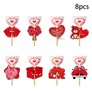 DAMAI Valentine's Day Party Supplies <b>Paper</b> Topper <b>Red</b> Heart-shaped Decoration for Women and Girls - Product Image 6