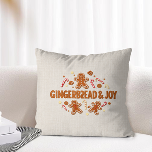 Funda de Cojín de Lino Personalizada 18x18 Cuadrada, Funda de Almohada con Estampado Personalizado de Hombre de Jengibre Navideño para Sofá, Decoración del Hogar, Regalo - Product Image 2
