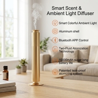 Diffuseur de parfum intelligent rechargeable à deux fluides, contrôlé par application, corps en aluminium, lumière d'ambiance colorée, atomiseur anti-fuite, grande capacité 100 ml