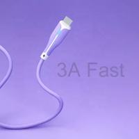 Cable USB Tipo-C de Carga Rápida de Silicona Líquida al por Mayor con Luz LED, Cubierta de Nailon, Escáner de Código de Barras, Impresora, Cargador, Multicolor, 1m