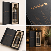 Emballage cadeau personnalisé haut de gamme pour bouteille de mezcal, boîte rigide imprimée avec insert personnalisé pour la promotion de la marque de spiritueux d'agave