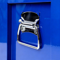Boîte à outils en métal avec tiroirs, boîte à outils portable en acier avec doublure de protection et fermeture à loquet et serrure pour garage et maison