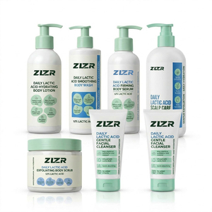 Set de Cuidado de la Piel con Ácido Láctico 12% AHA, Loción Corporal Exfoliante, Jabón, Exfoliante, Suero, Crema de Manos, Champú, Limpiador, Kit de 7 Piezas - Product Image 1