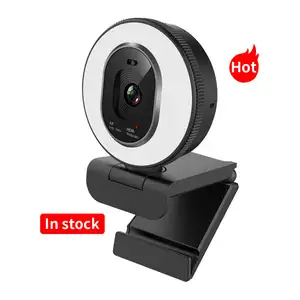 Video professionale che cattura con luce rossa 1080p 60fps Webcam con messa a fuoco automatica con Cover per Privacy fotocamera per Computer