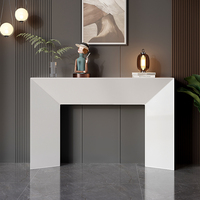 Table d'entrée en acier de style italien, design minimaliste moderne, console extrêmement étroite pour salon et hôtel