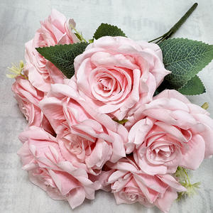 Ramo de Rosas de Seda de Alta Calidad, Flores de Seda Hechas <span class=keywords><strong>a</strong></span> Mano, Rosa de Cuerno Grande de 7 Cabezas para Regalo de Boda, Decoración de Mesa, Estudio de Bodas - Product Image 2