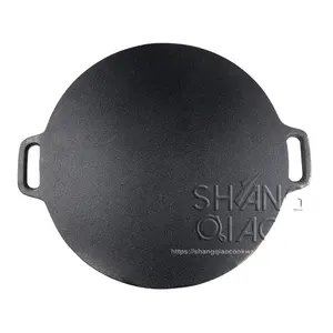 Factory Direct popular cast iron pizza pan camping skillet cast iron crepe pan cast iron griddle