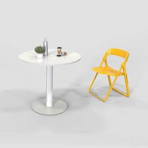 أرجل طاولة قهوة دائرية حديثة بيضاء من الفولاذ المقاوم للصدأ بسمك 8.0 مم، قاعدة أثاث للشقق والمكاتب المنزلية - Product Image 2