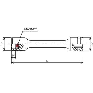KOKEN - 13145MG-150-10 3/8'' <b>Impact</b> Hexagonal extra long <b>socket</b> with magnet - EAN 4991644326815 <b>IMPACT</b> <b>SOCKETS</b> AND ACCESSORIES - Product Image 2