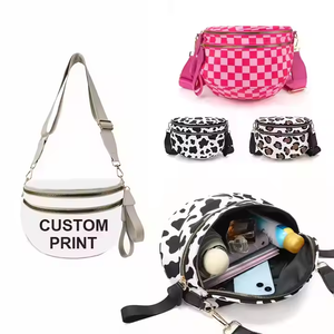 Sac <span class=keywords><strong>Banane</strong></span> à Carreaux Élégant pour <span class=keywords><strong>Femme</strong></span>, Sac de Voyage Pratique avec Ceinture - Product Image 4