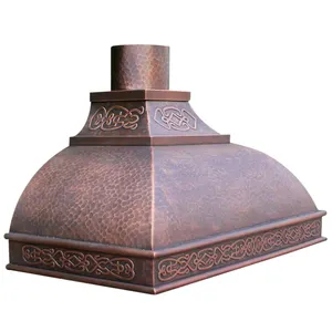 Настенная медная вытяжка из латуни, медные кухонные вытяжки, ремни с цилиндрической вентиляцией, вытяжка для плиты в античном стиле